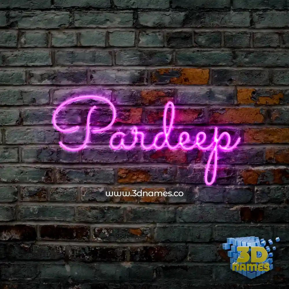 pardeep in Pink Neon style - 3D name wallpaper