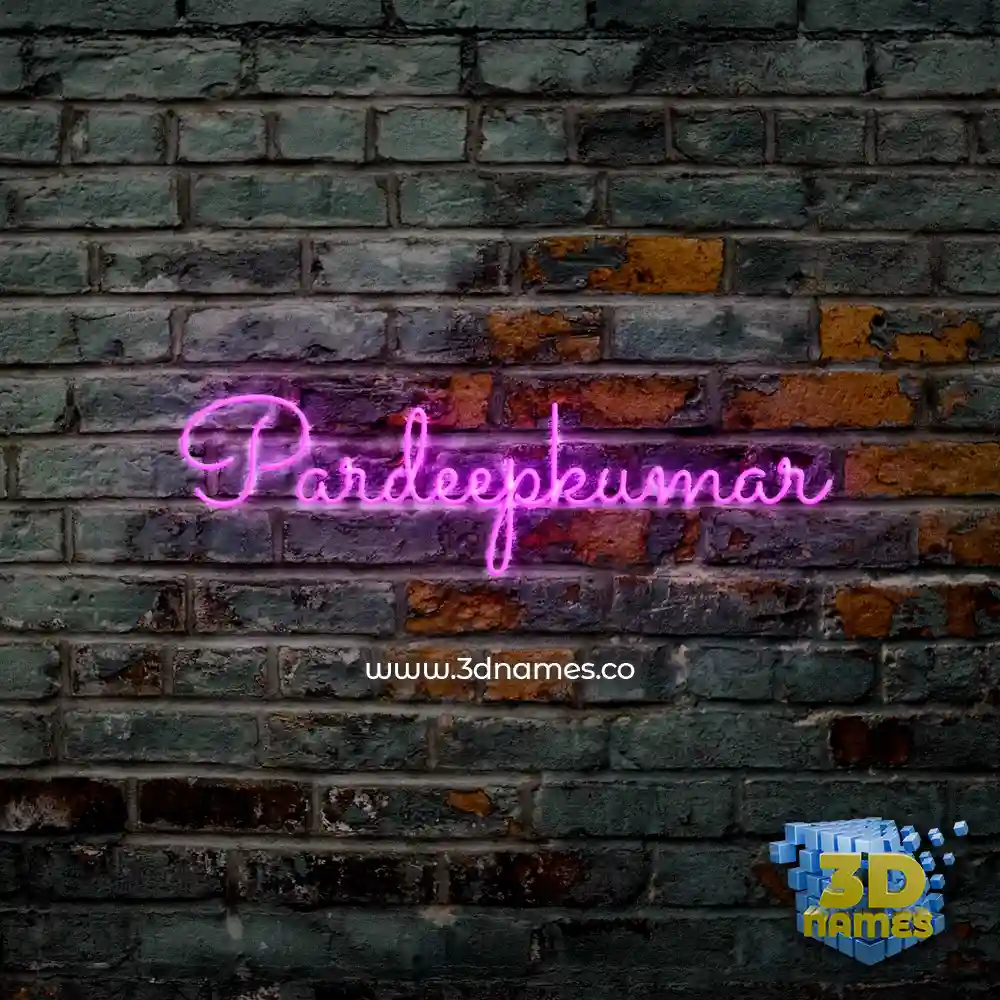 pardeepkumar in Pink Neon style - 3D name wallpaper
