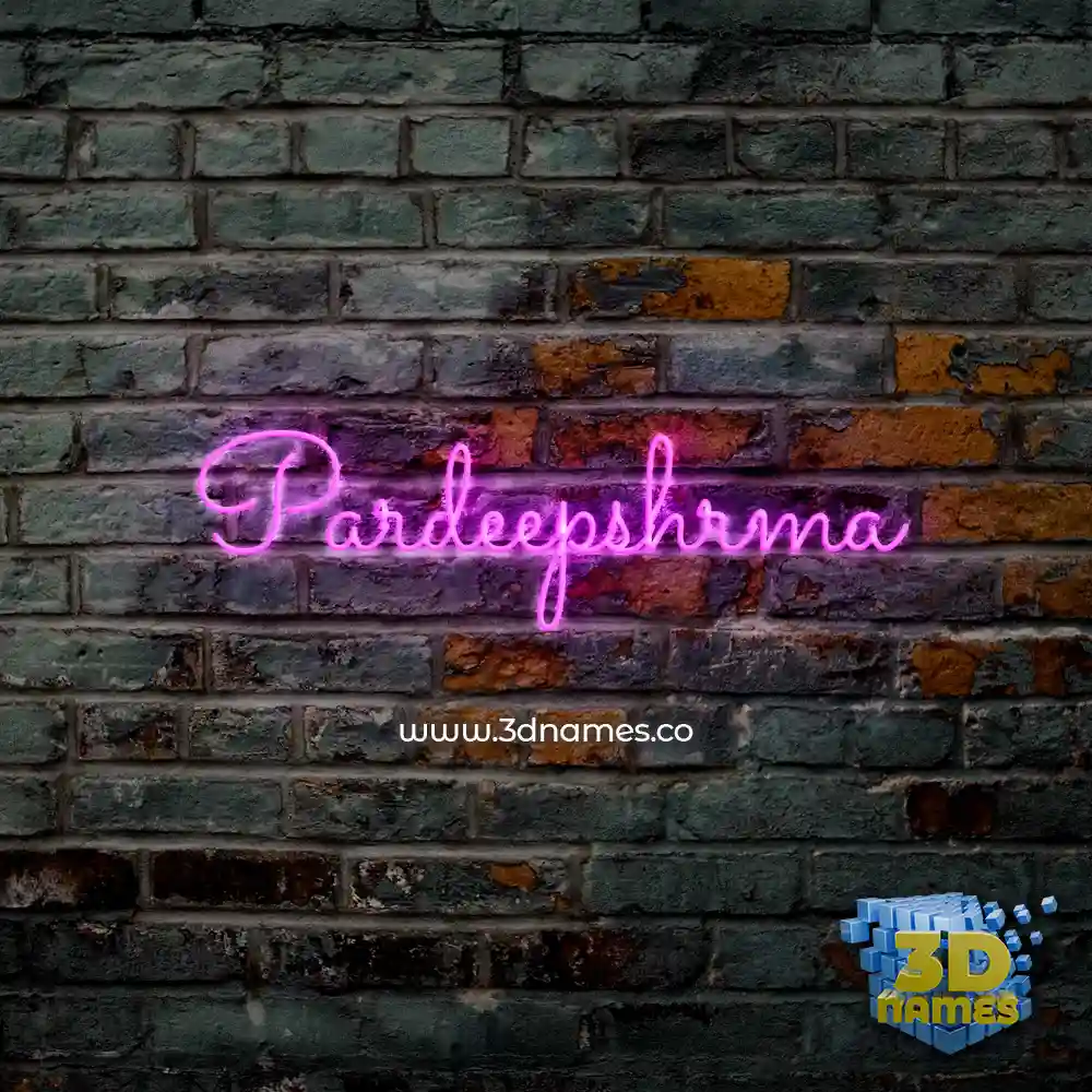 pardeepshrma in Pink Neon style - 3D name wallpaper