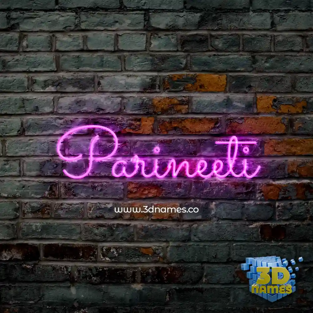 parineeti in Pink Neon style - 3D name wallpaper
