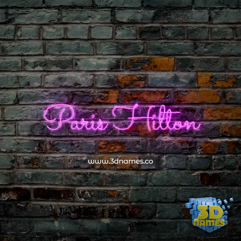 paris hilton in Pink Neon style - 3D name wallpaper