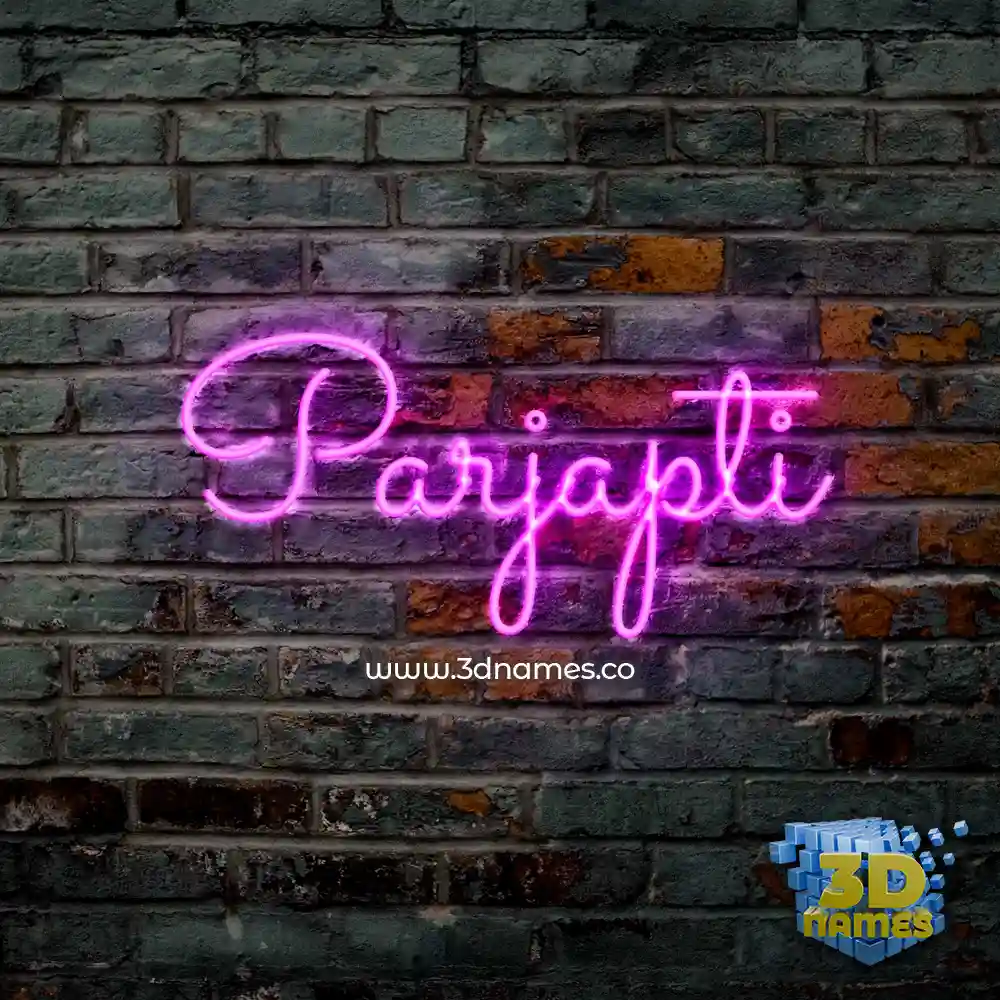 parjapti in Pink Neon style - 3D name wallpaper