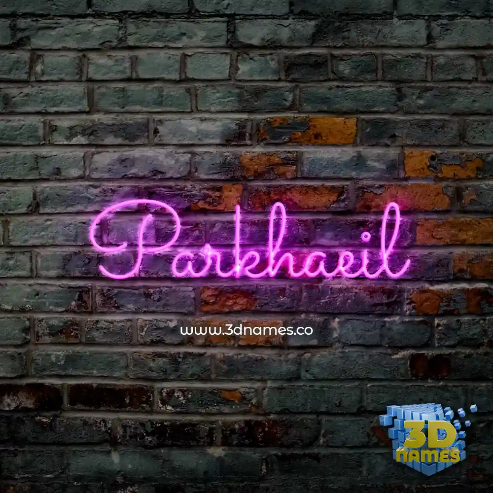 parkhaeil in Pink Neon style - 3D name wallpaper