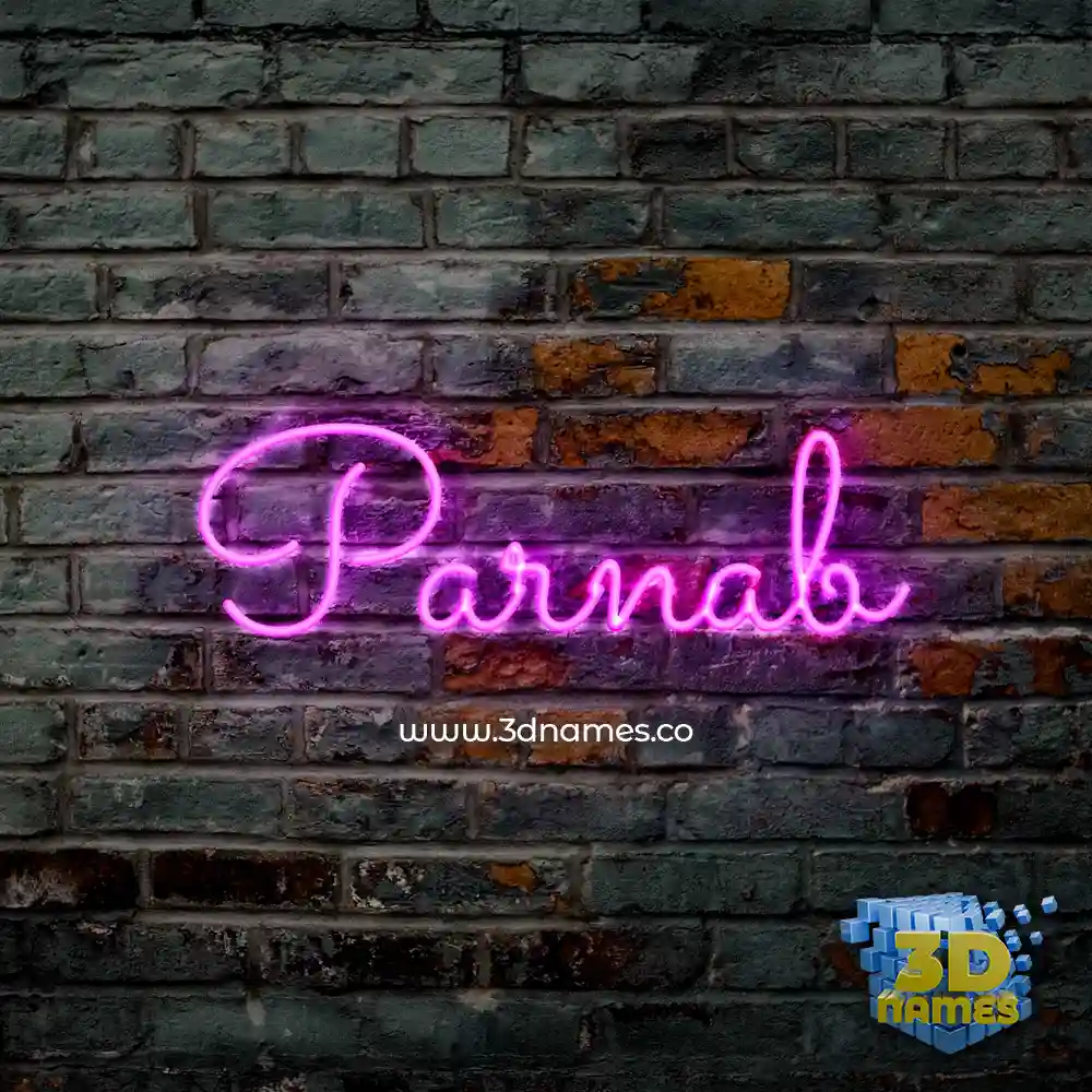 parnab in Pink Neon style - 3D name wallpaper