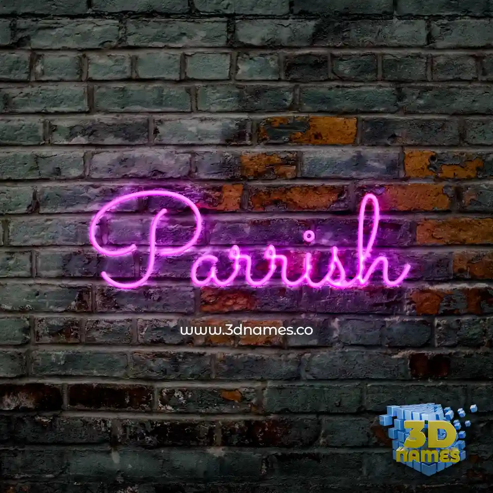 parrish in Pink Neon style - 3D name wallpaper