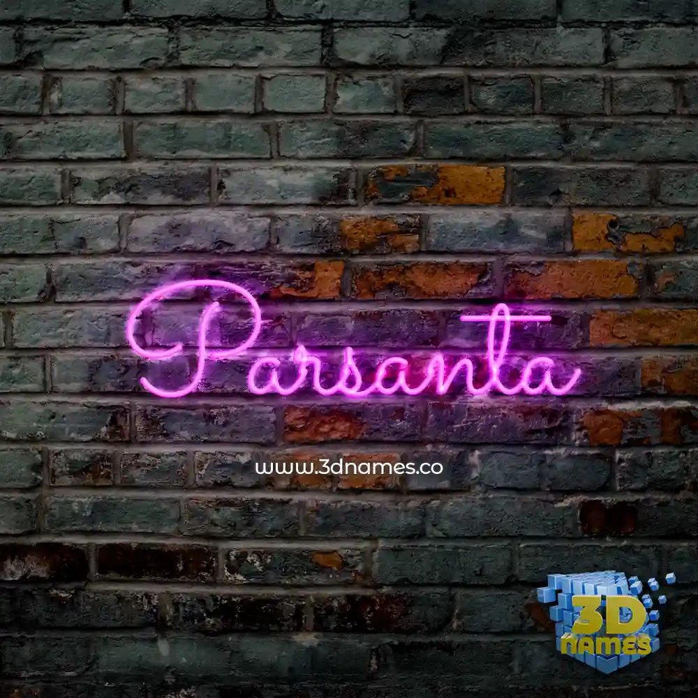 parsanta in Pink Neon style - 3D name wallpaper