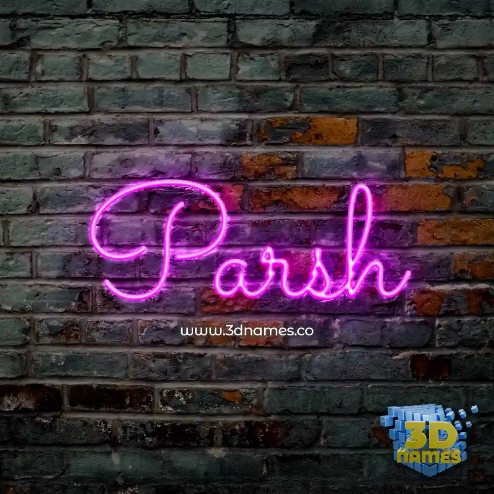 parsh in Pink Neon style - 3D name wallpaper