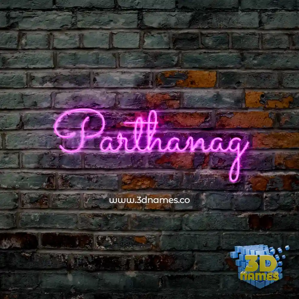 parthanag in Pink Neon style - 3D name wallpaper