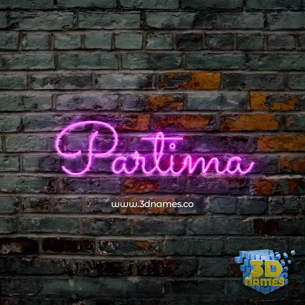 partima in Pink Neon style - 3D name wallpaper