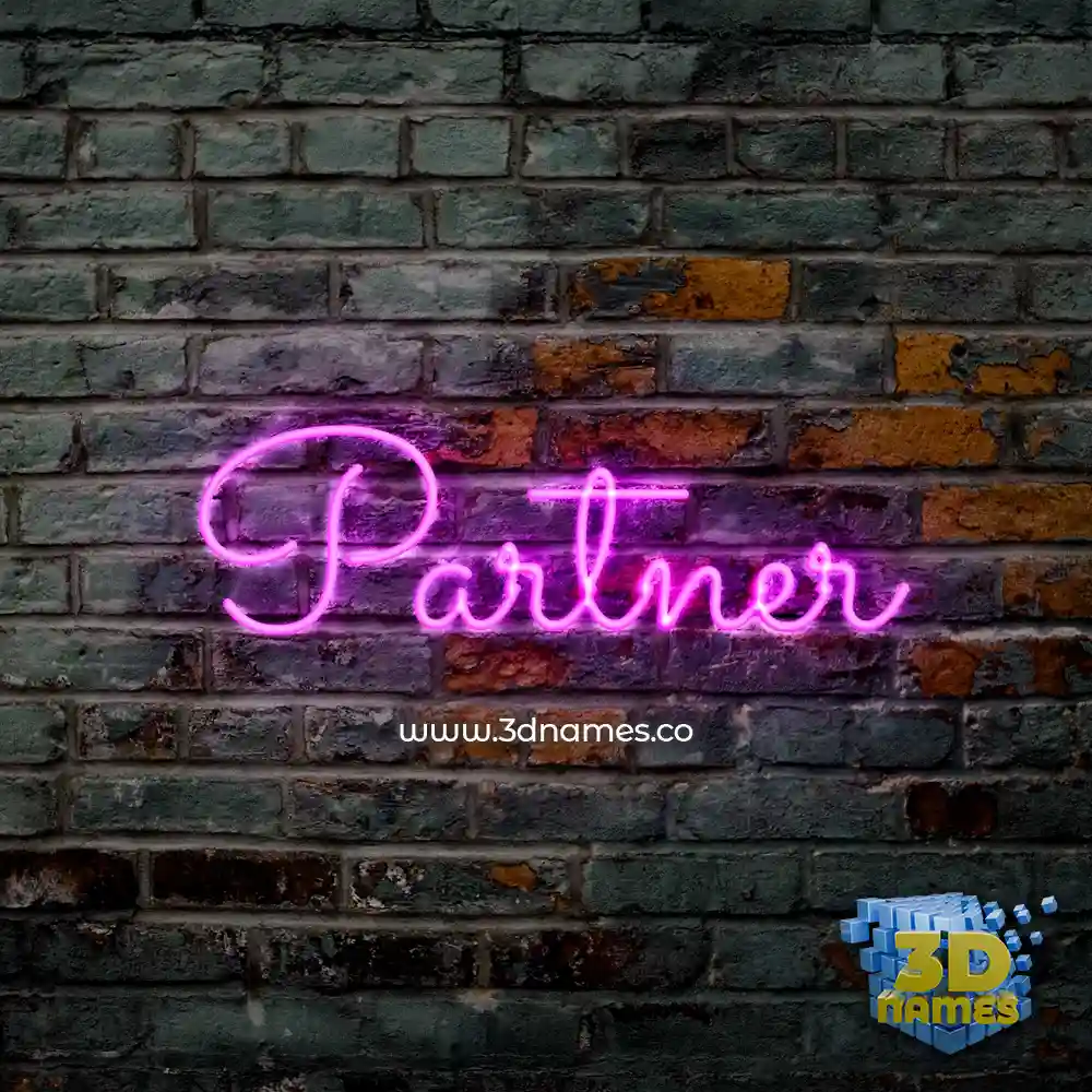 partner in Pink Neon style - 3D name wallpaper