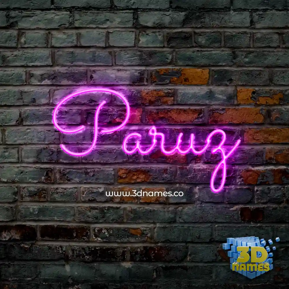 paruz in Pink Neon style - 3D name wallpaper