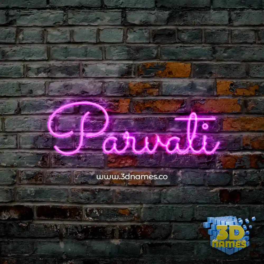 parvati in Pink Neon style - 3D name wallpaper