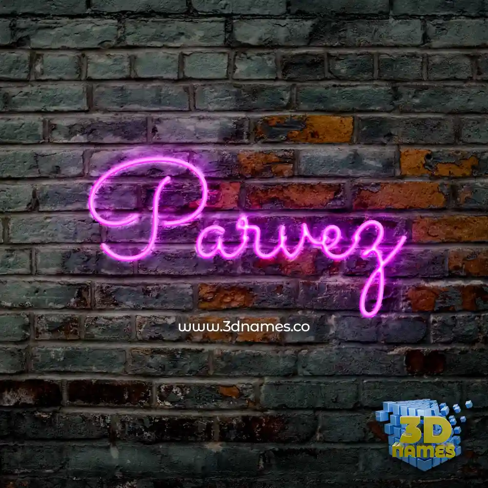 parvez in Pink Neon style - 3D name wallpaper