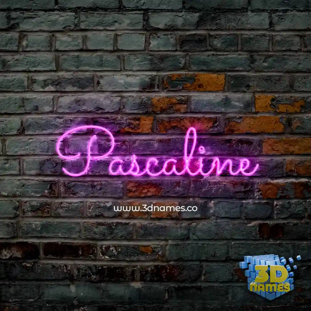 pascaline in Pink Neon style - 3D name wallpaper