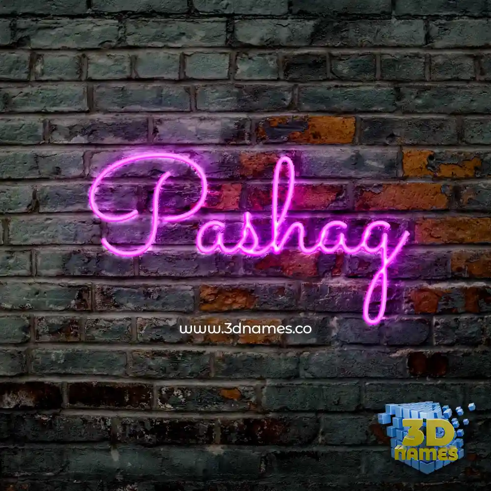 pashag in Pink Neon style - 3D name wallpaper