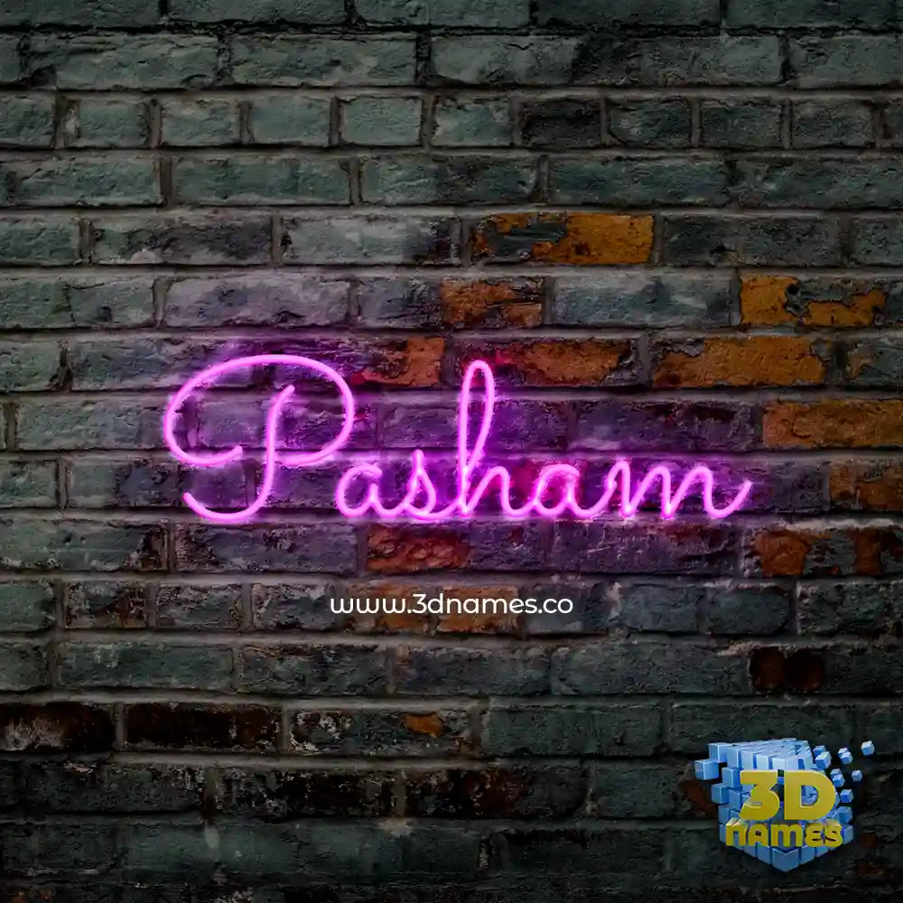 pasham in Pink Neon style - 3D name wallpaper