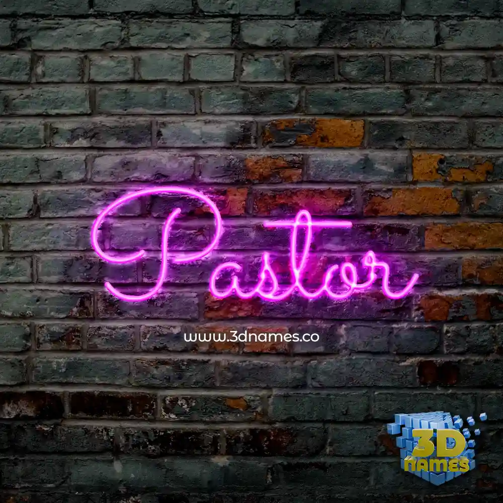 pastor in Pink Neon style - 3D name wallpaper