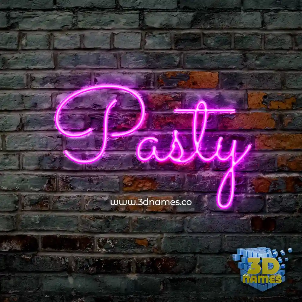 pasty in Pink Neon style - 3D name wallpaper