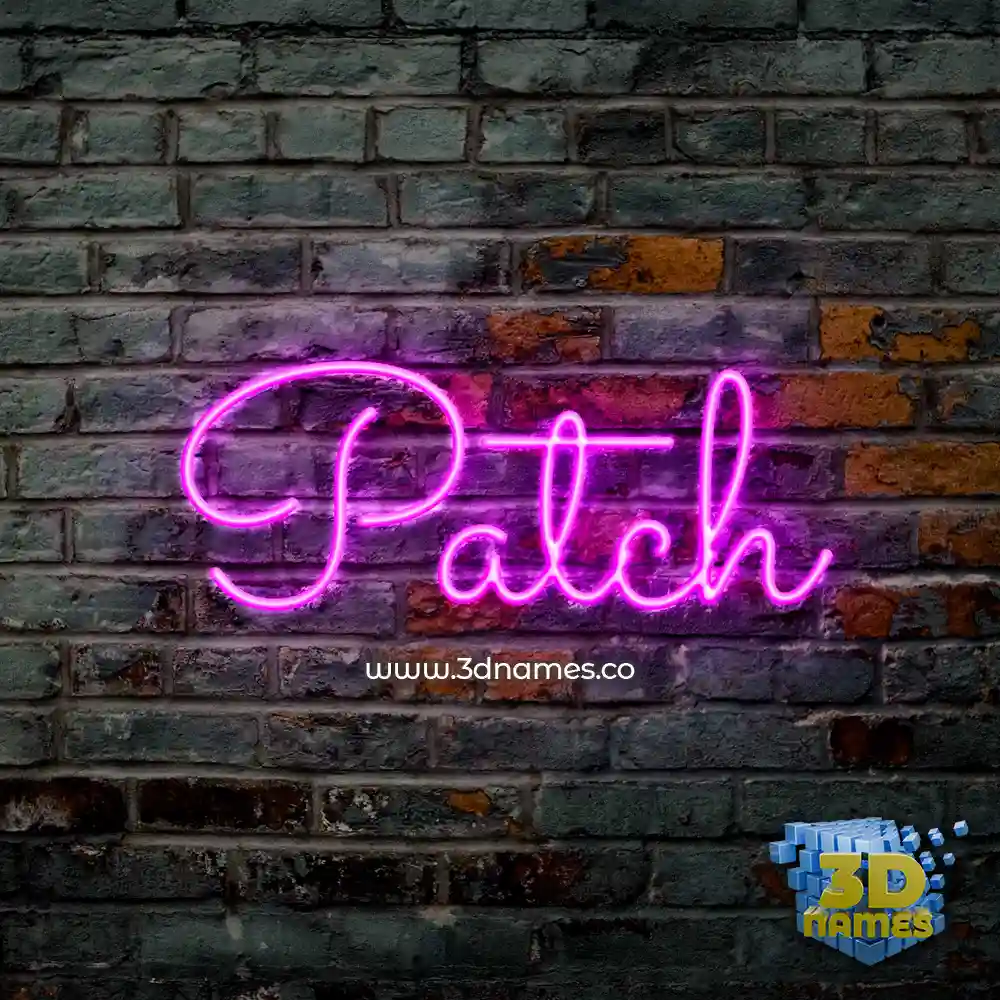 patch in Pink Neon style - 3D name wallpaper