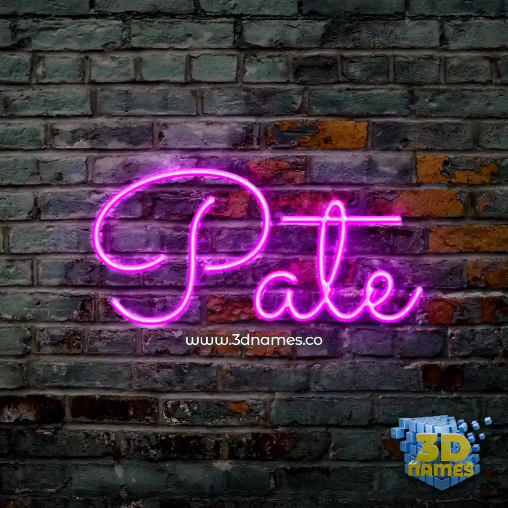 pate in Pink Neon style - 3D name wallpaper