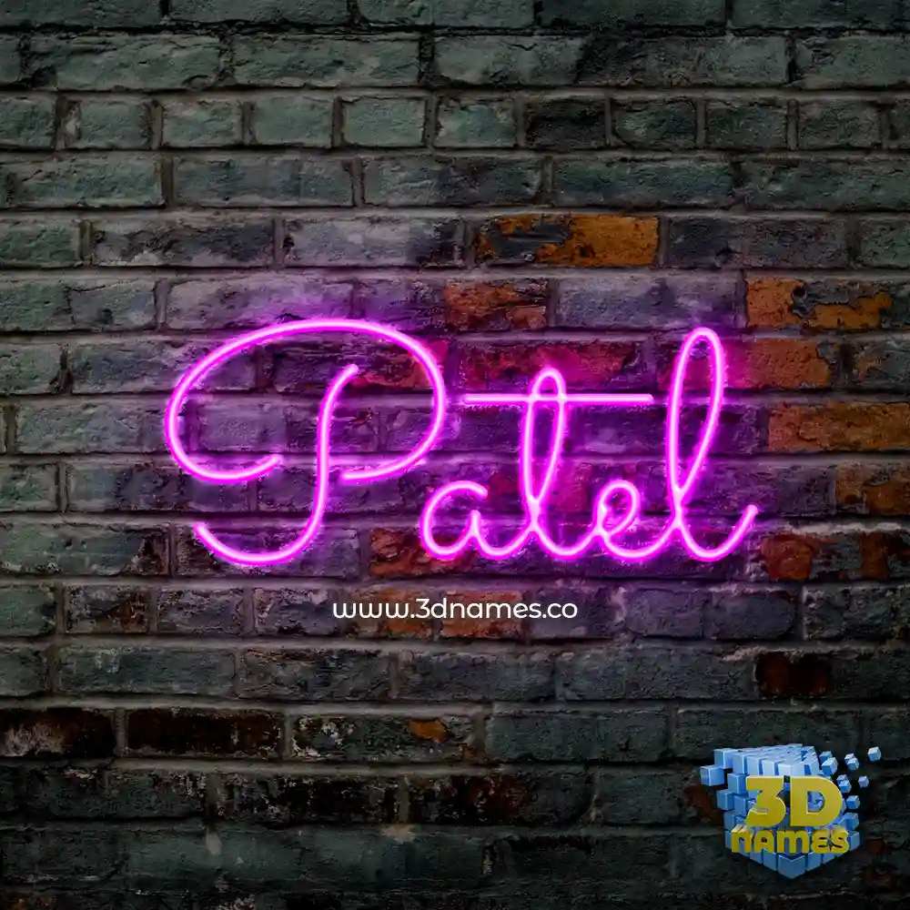 patel in Pink Neon style - 3D name wallpaper