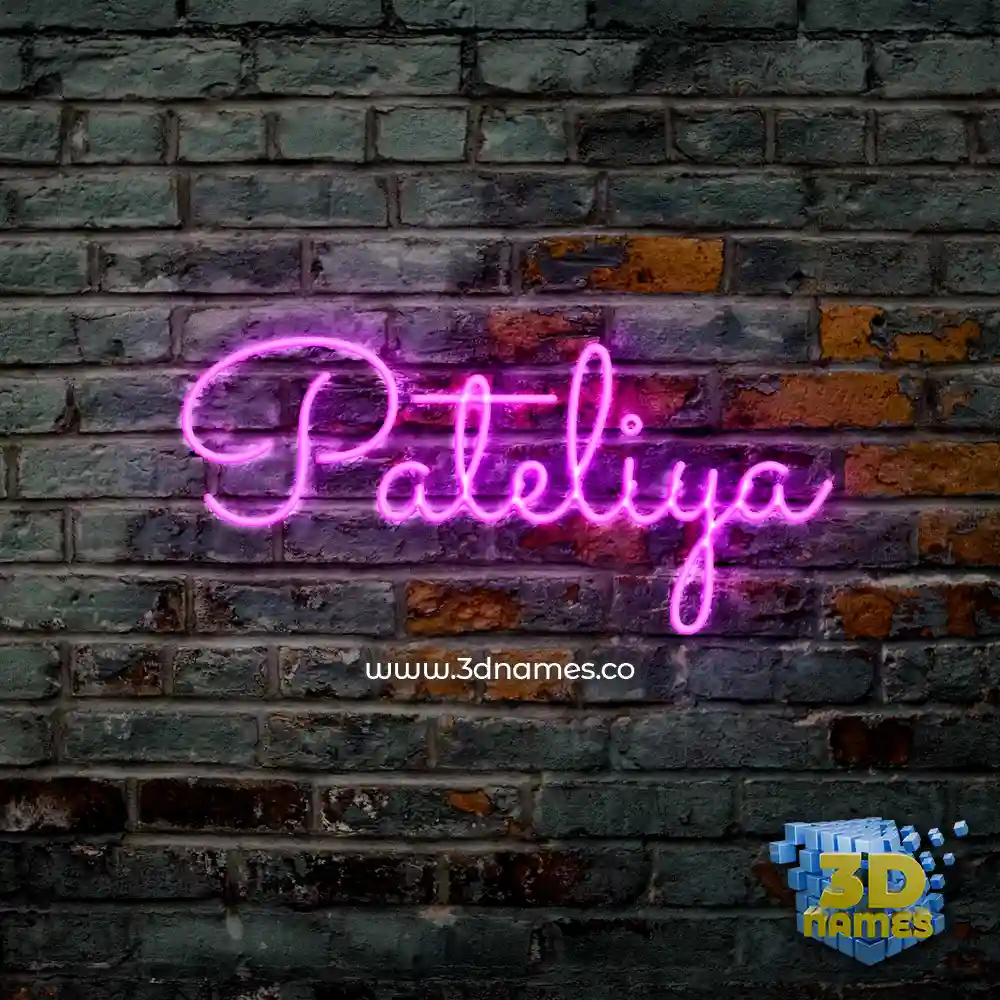 pateliya in Pink Neon style - 3D name wallpaper