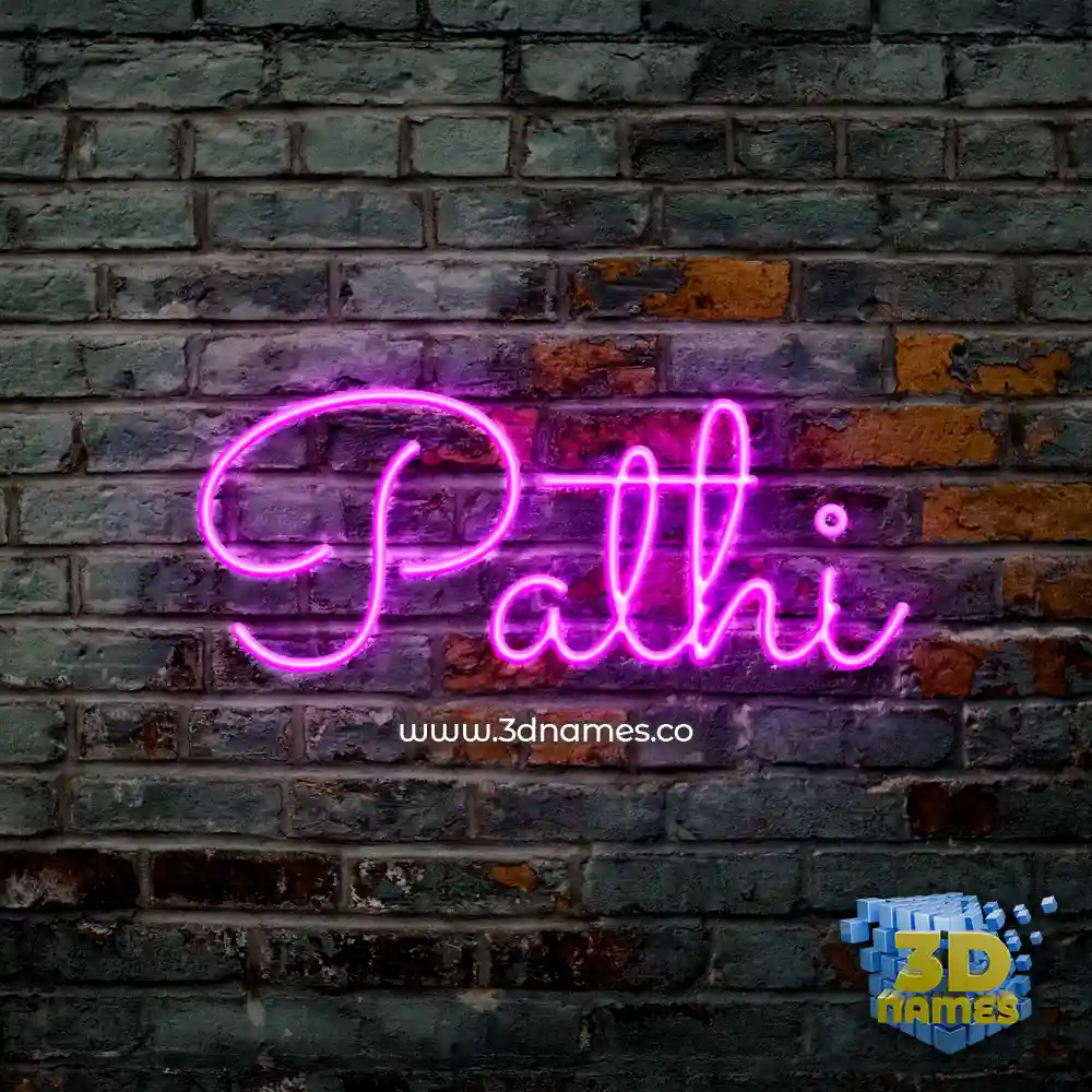 pathi in Pink Neon style - 3D name wallpaper
