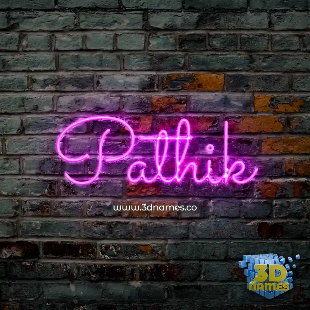 pathik in Pink Neon style - 3D name wallpaper