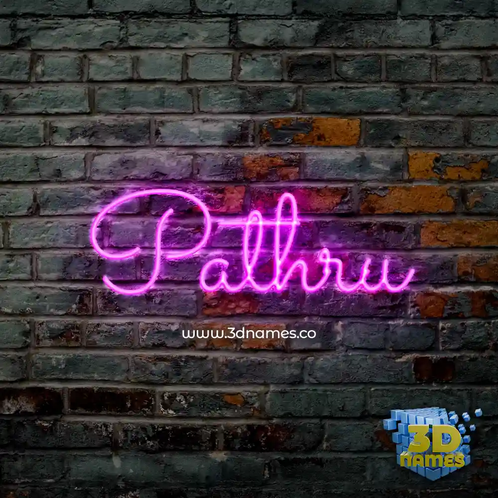 pathru in Pink Neon style - 3D name wallpaper