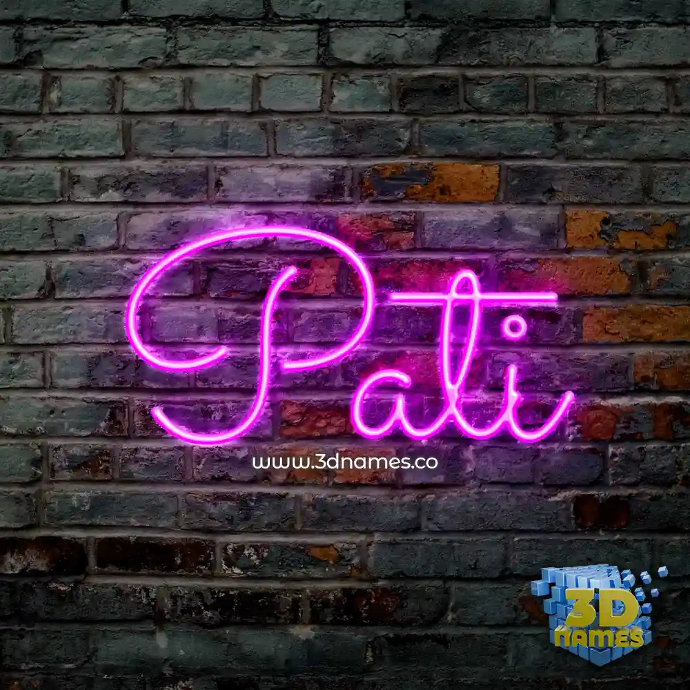 pati in Pink Neon style - 3D name wallpaper