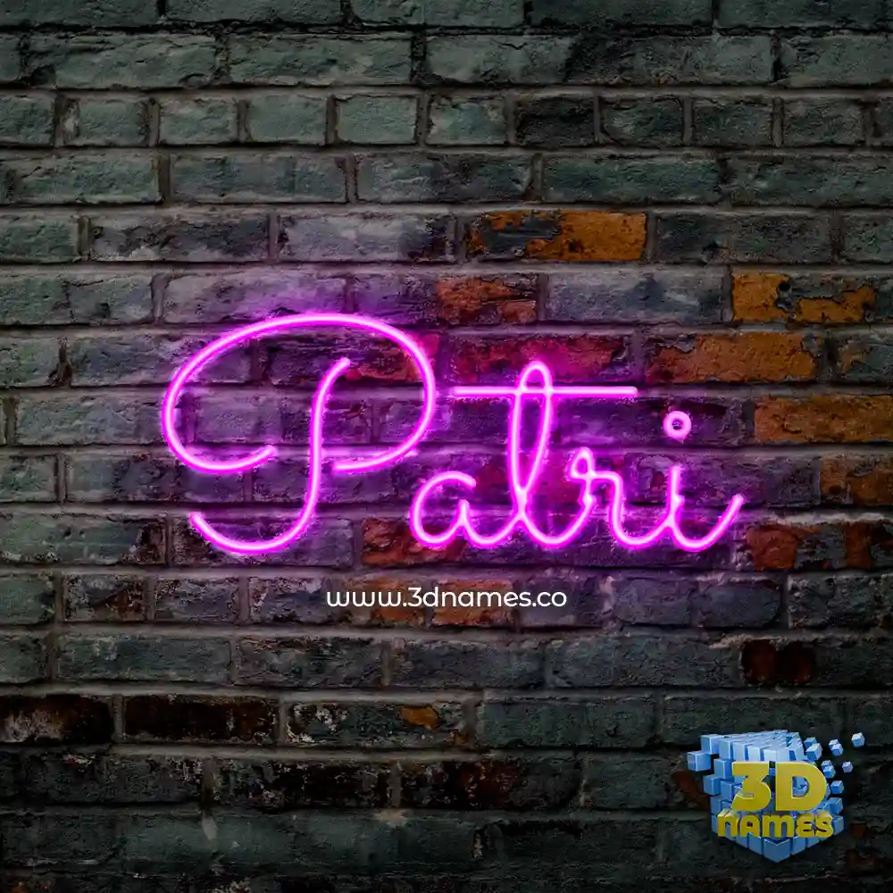 patri in Pink Neon style - 3D name wallpaper