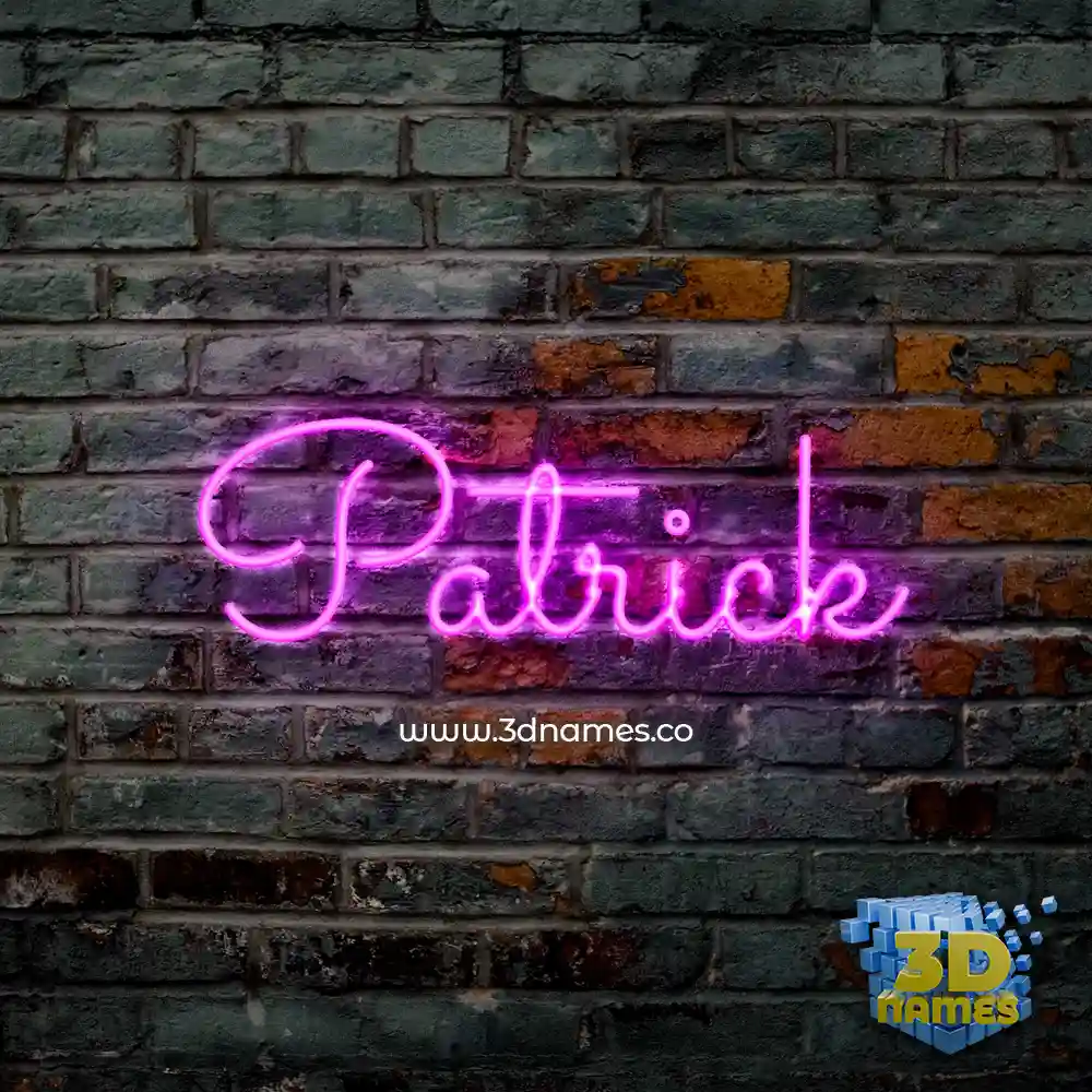 patrick in Pink Neon style - 3D name wallpaper