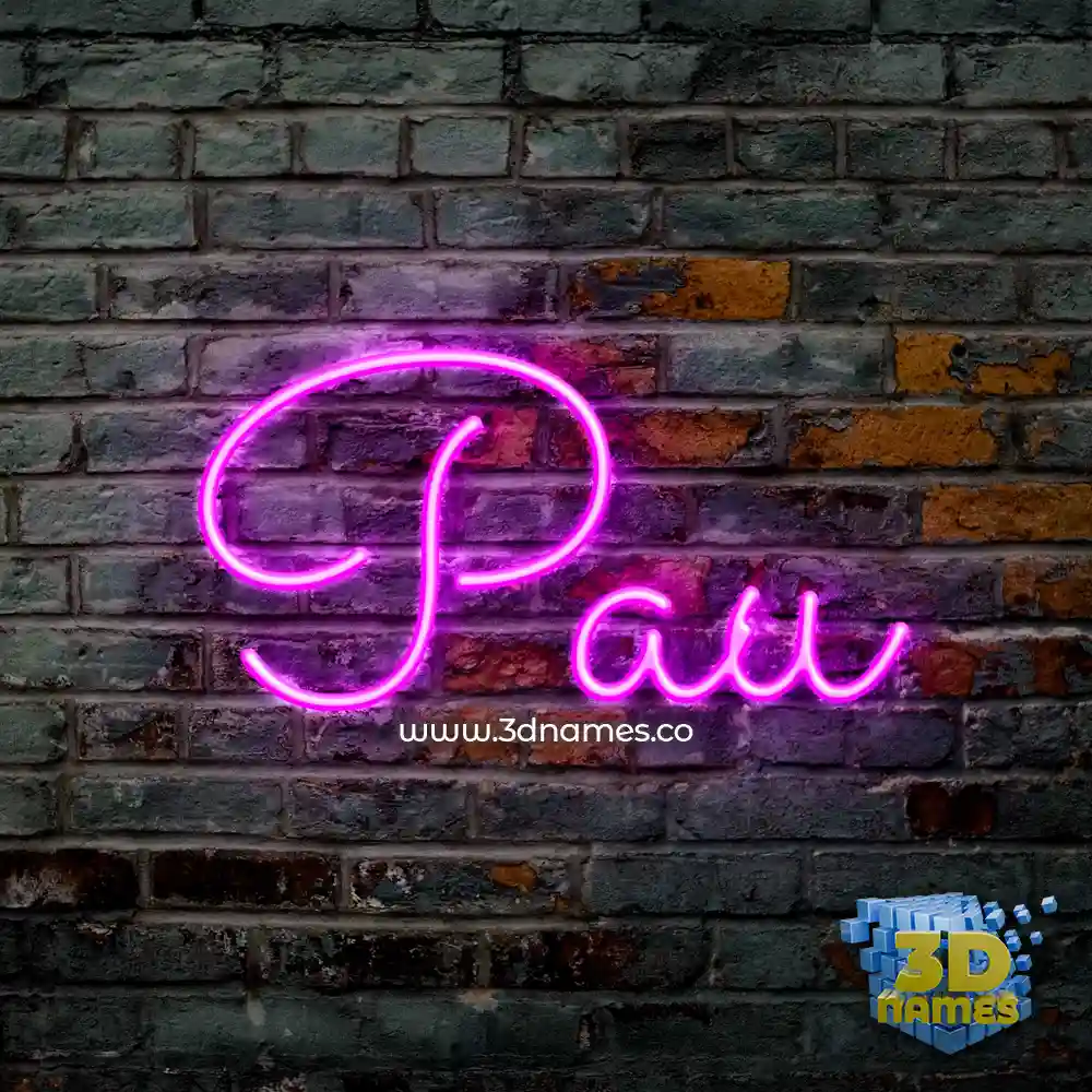 pau in Pink Neon style - 3D name wallpaper