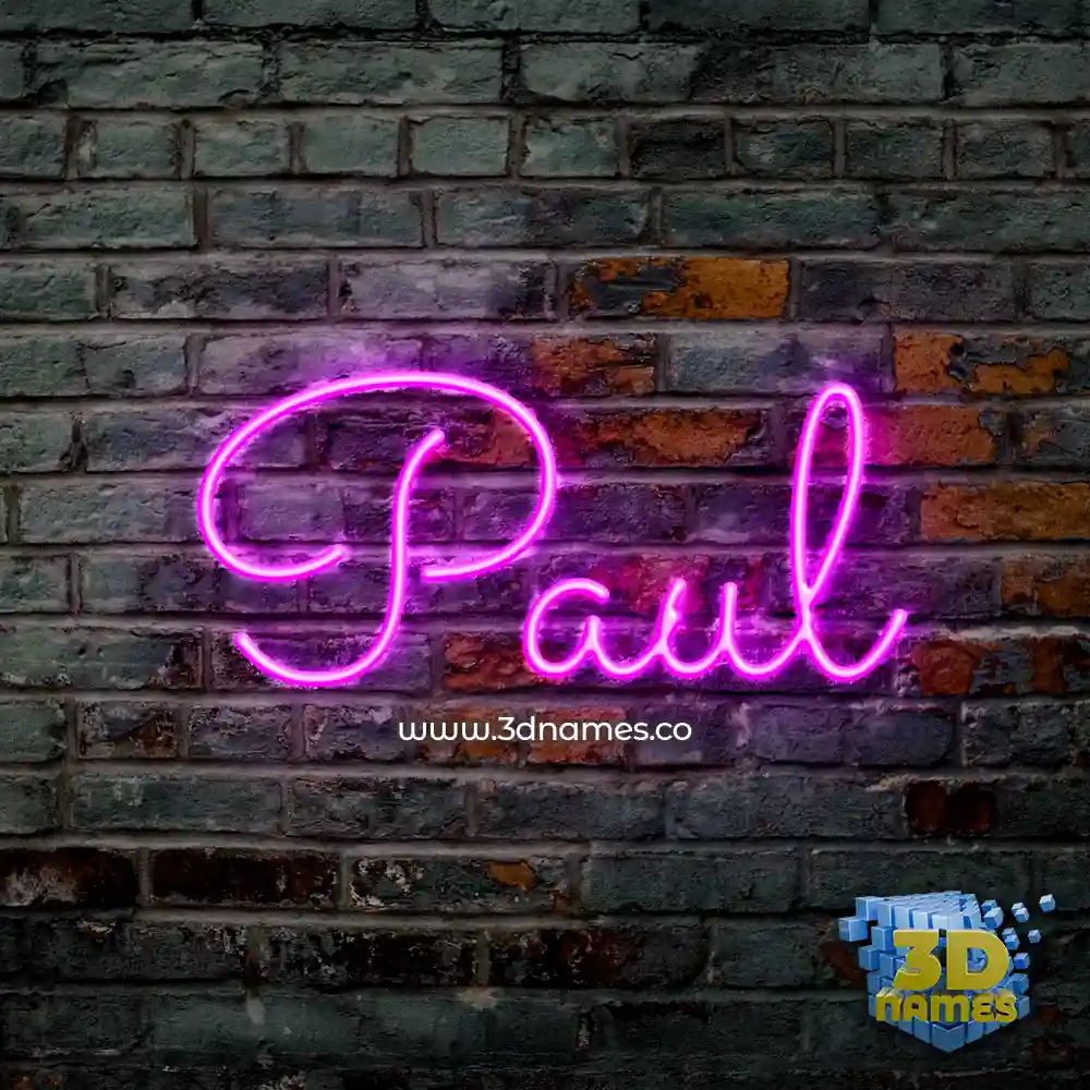 paul in Pink Neon style - 3D name wallpaper