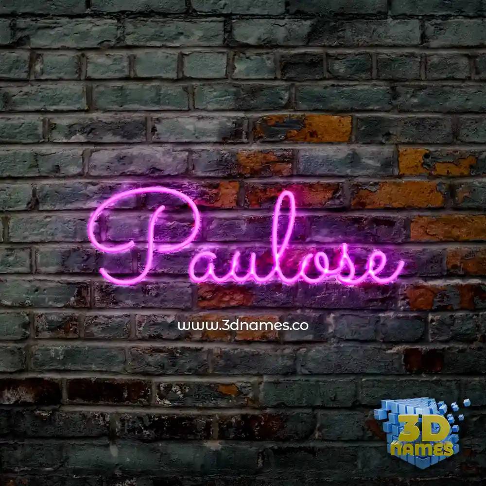 paulose in Pink Neon style - 3D name wallpaper