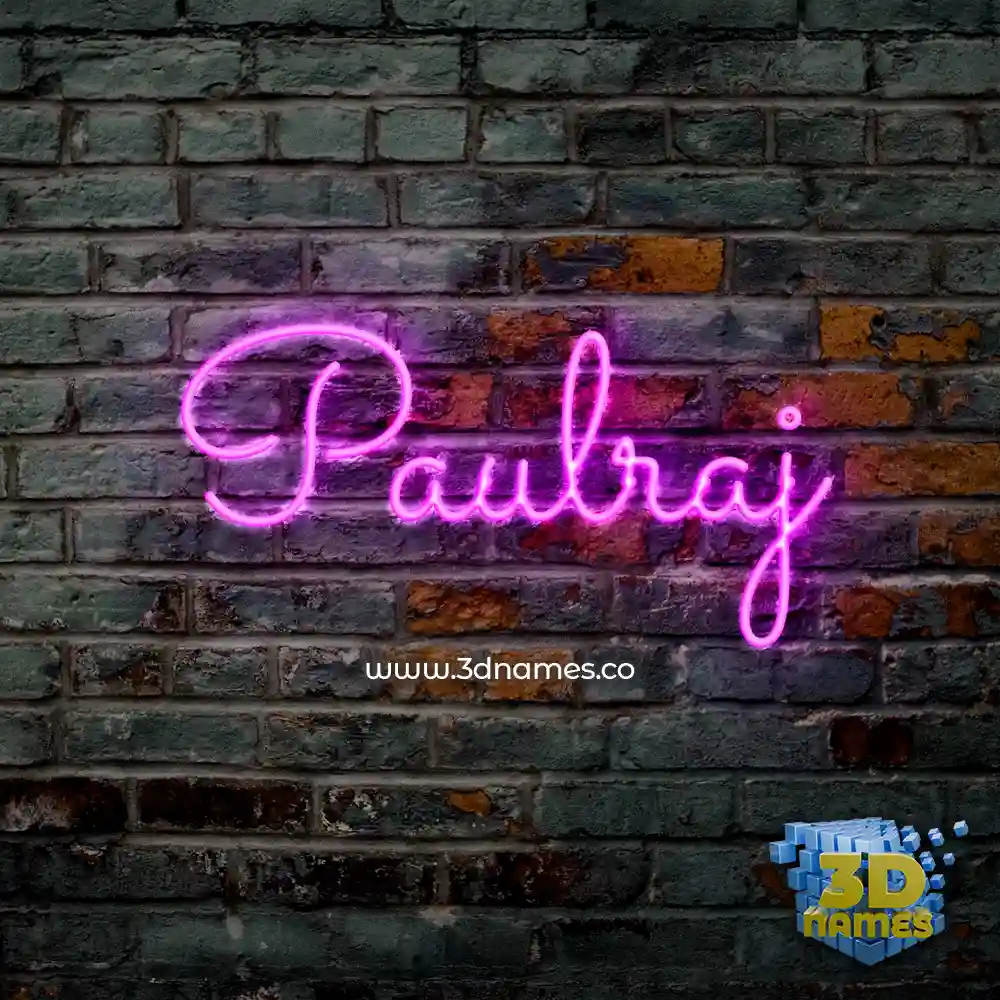 paulraj in Pink Neon style - 3D name wallpaper