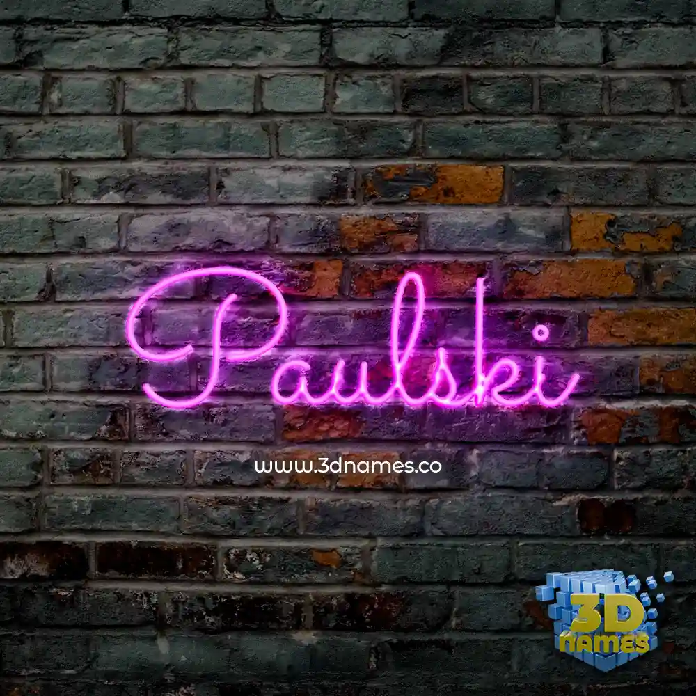 paulski in Pink Neon style - 3D name wallpaper