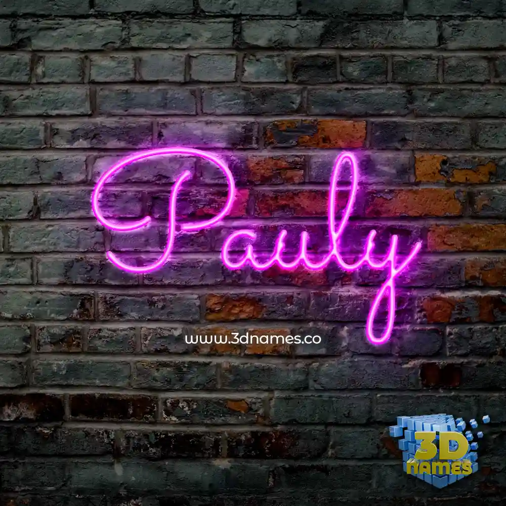 pauly in Pink Neon style - 3D name wallpaper