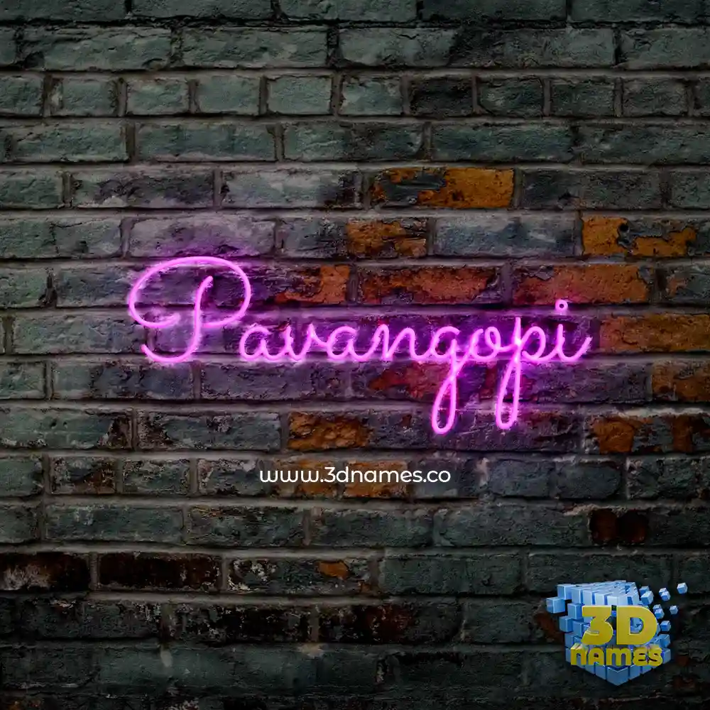 pavangopi in Pink Neon style - 3D name wallpaper