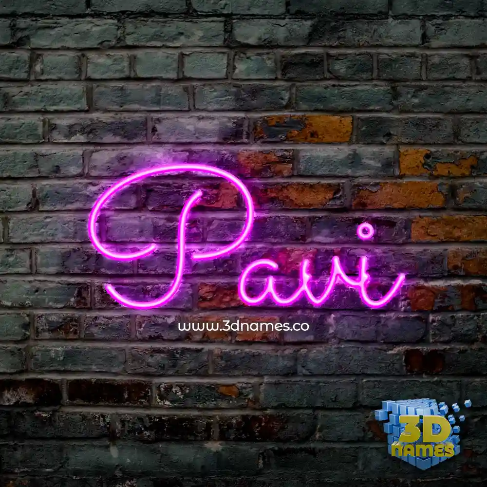 pavi in Pink Neon style - 3D name wallpaper