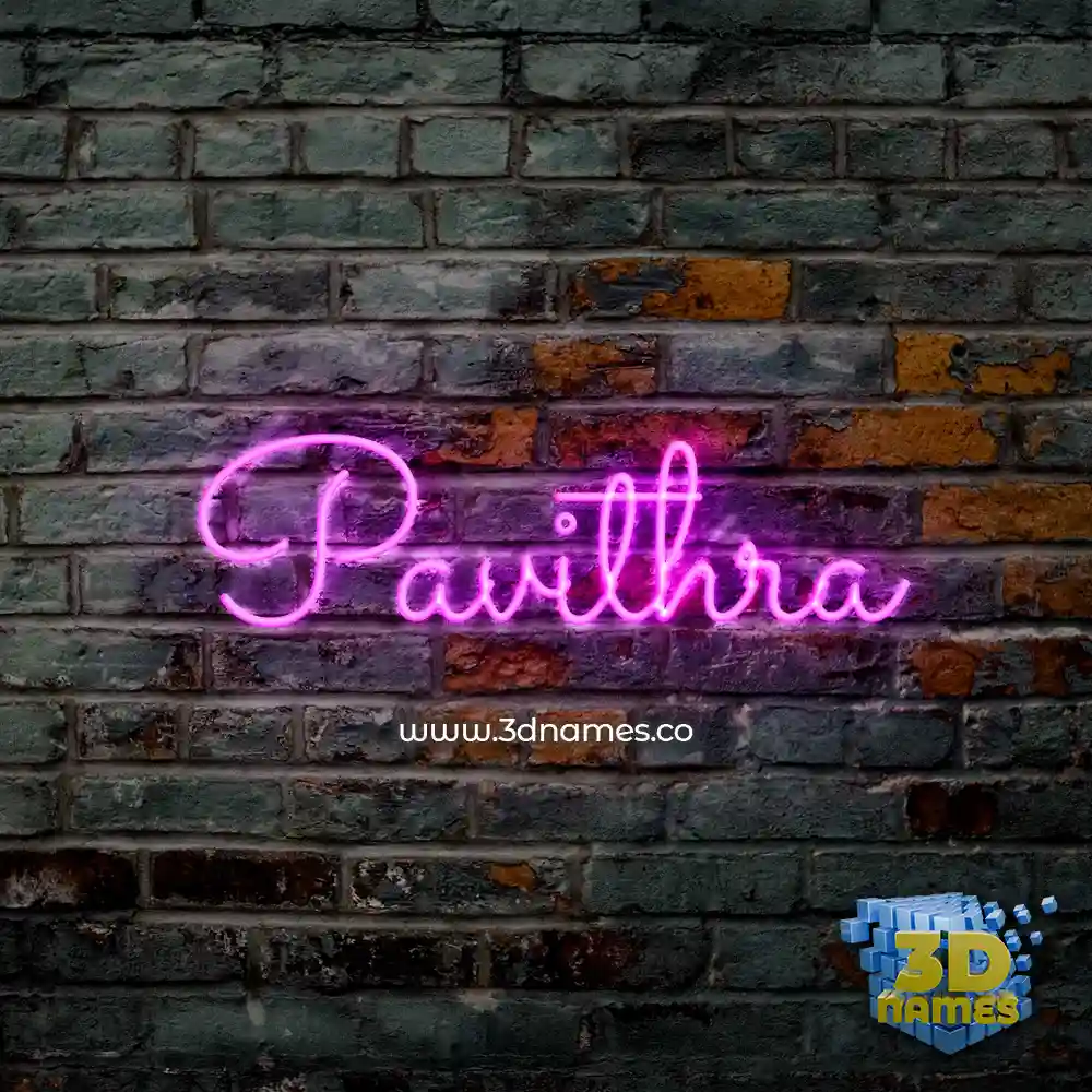 pavithra in Pink Neon style - 3D name wallpaper