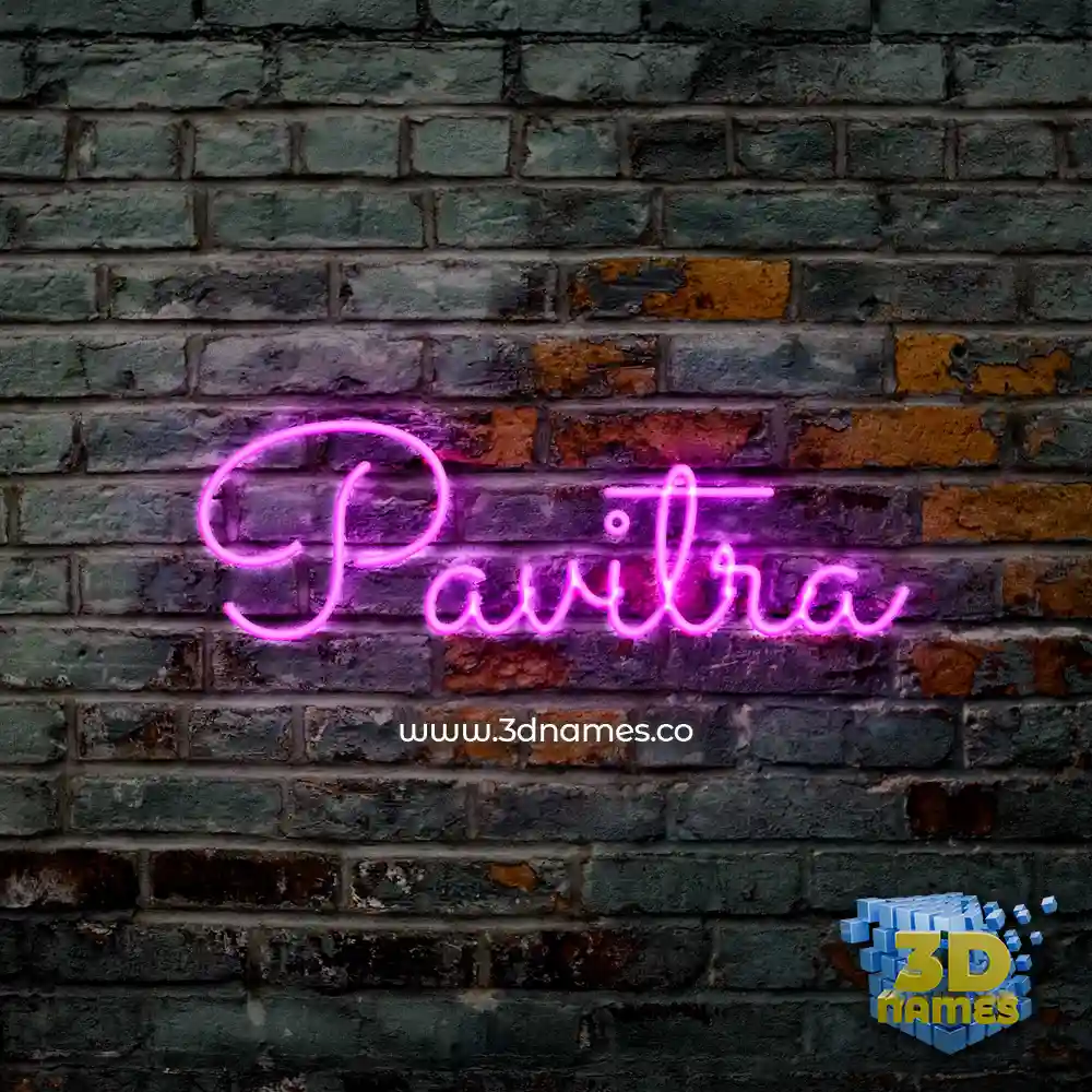 pavitra in Pink Neon style - 3D name wallpaper