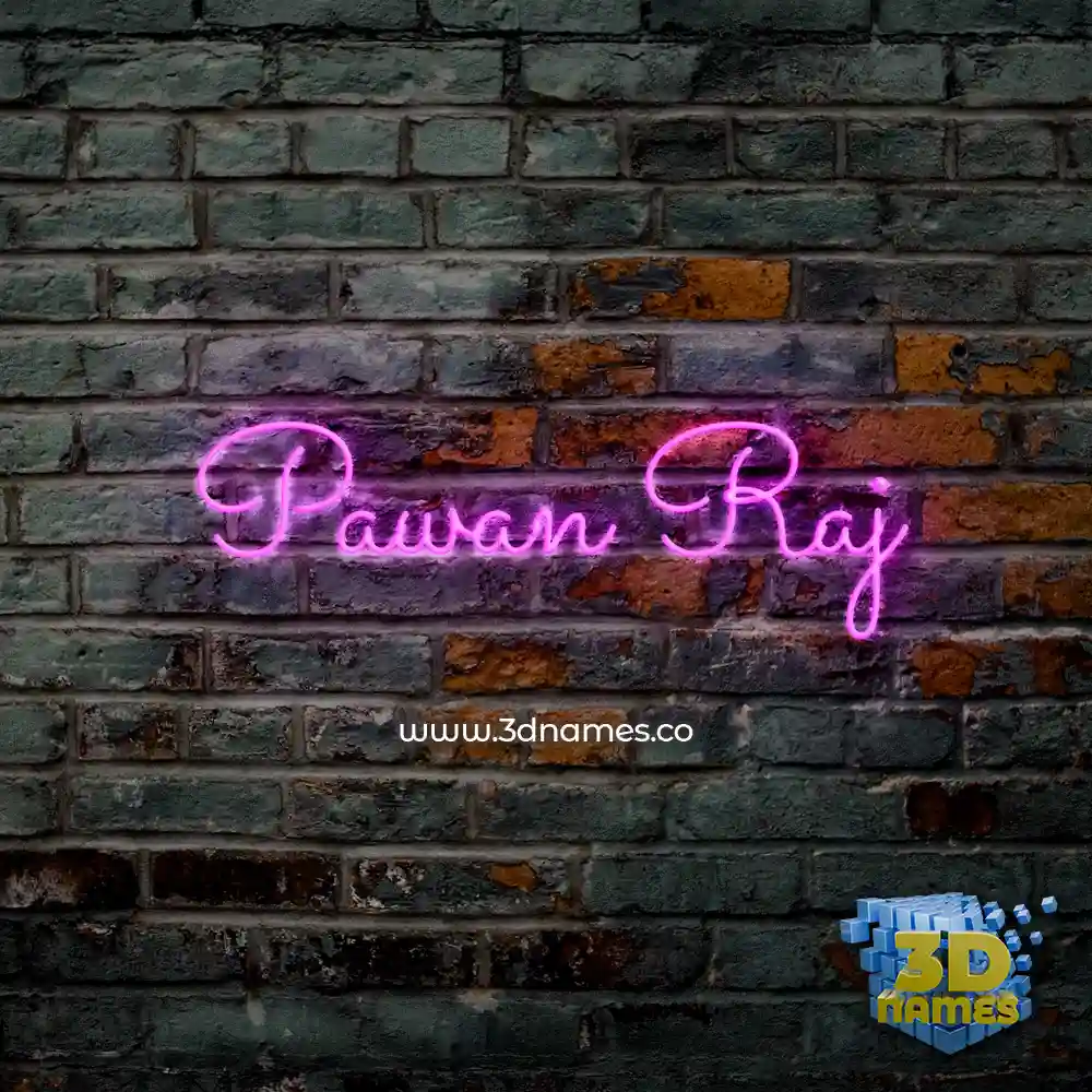 pawan raj in Pink Neon style - 3D name wallpaper