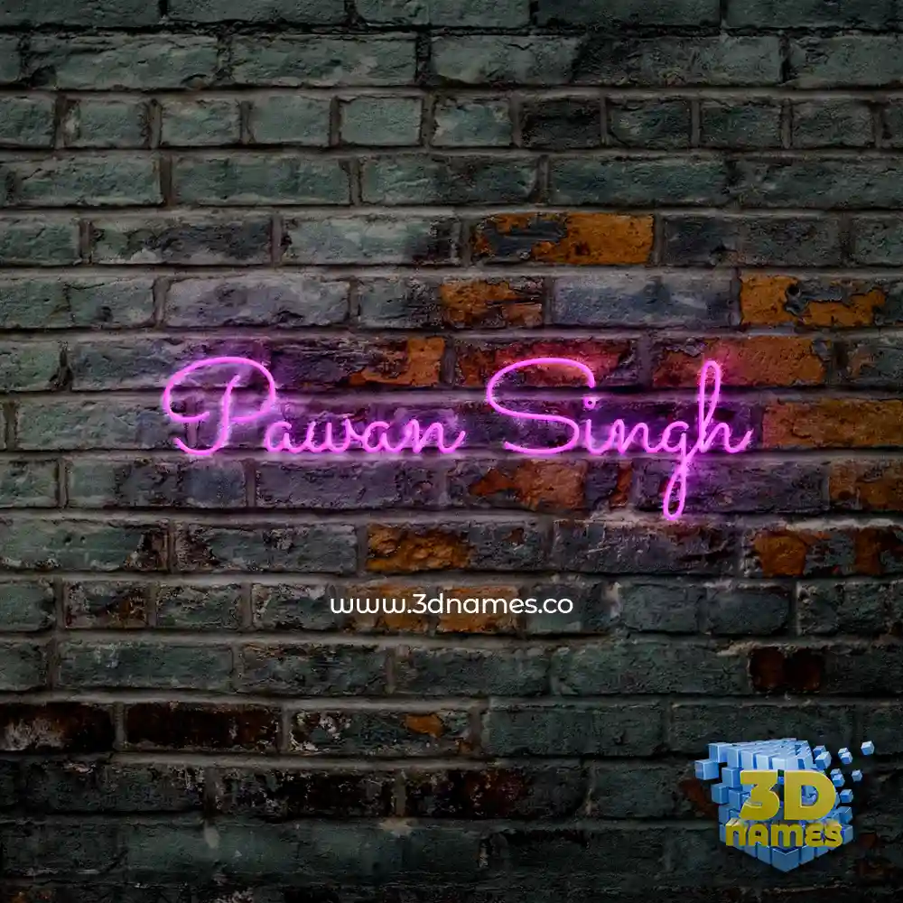 pawan singh in Pink Neon style - 3D name wallpaper