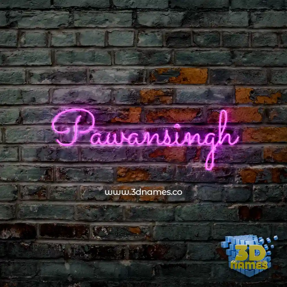 pawansingh in Pink Neon style - 3D name wallpaper