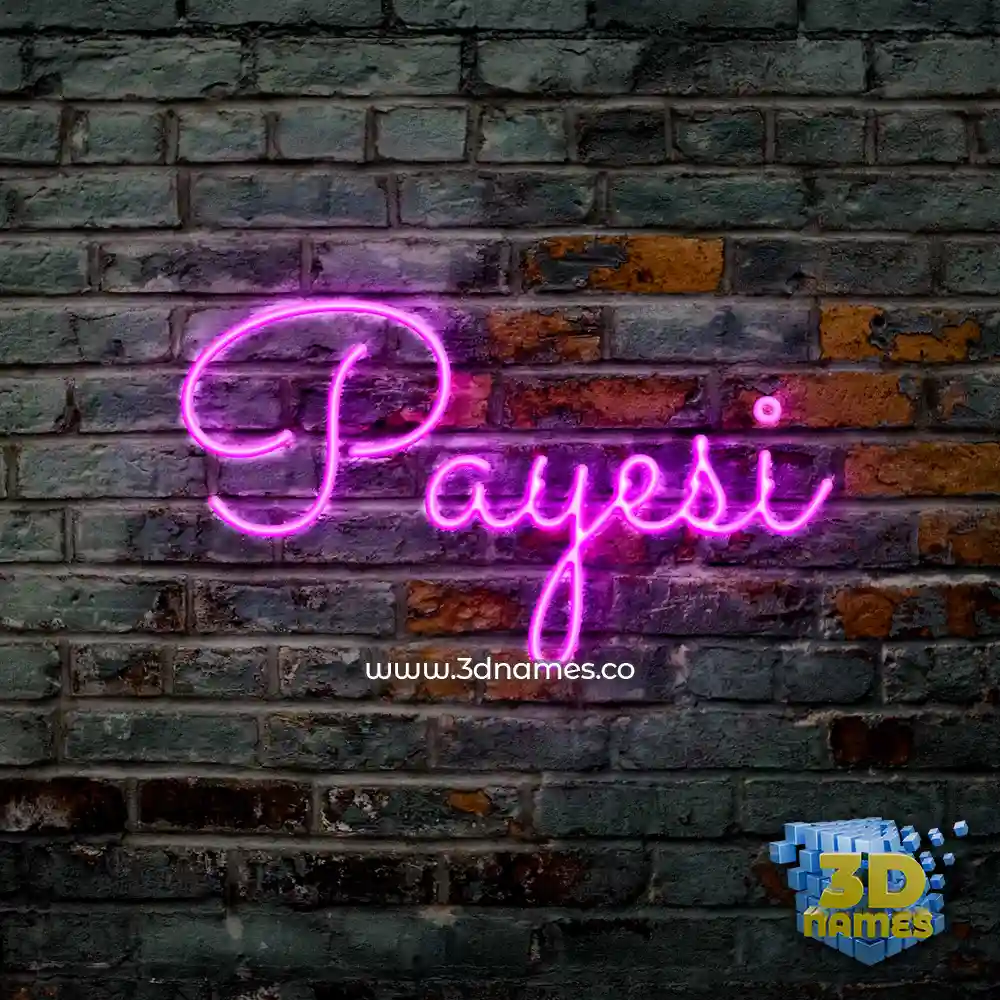 payesi in Pink Neon style - 3D name wallpaper