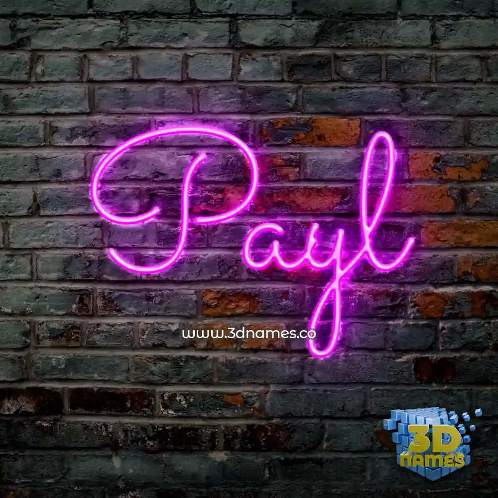 payl in Pink Neon style - 3D name wallpaper