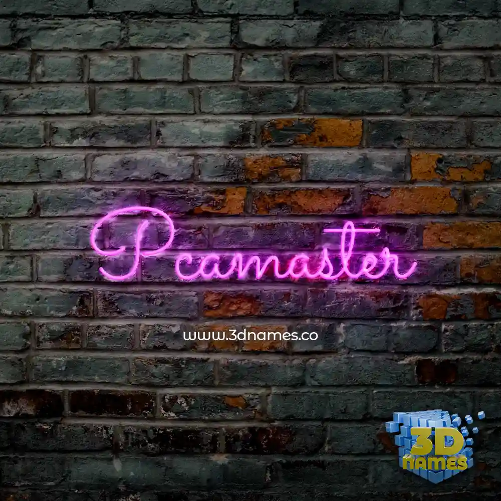 pcamaster in Pink Neon style - 3D name wallpaper