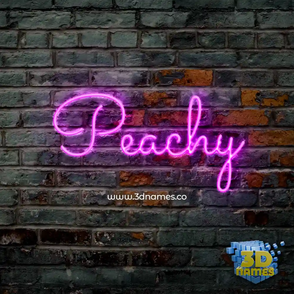 peachy in Pink Neon style - 3D name wallpaper