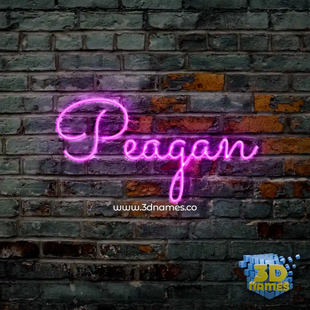 peagan in Pink Neon style - 3D name wallpaper